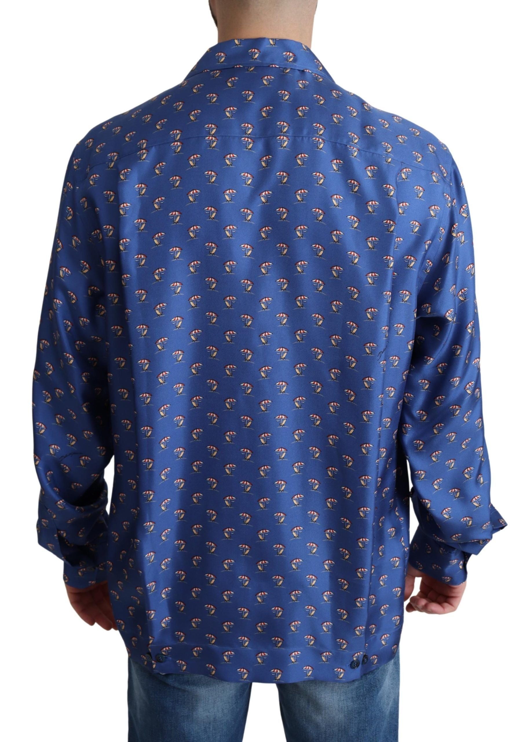 Dolce & Gabbana silk beach chair print casual shirt